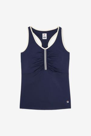 FILA Heritage Racerback Tank Vests Navy,Womens Tennis | CA.XJARHL250